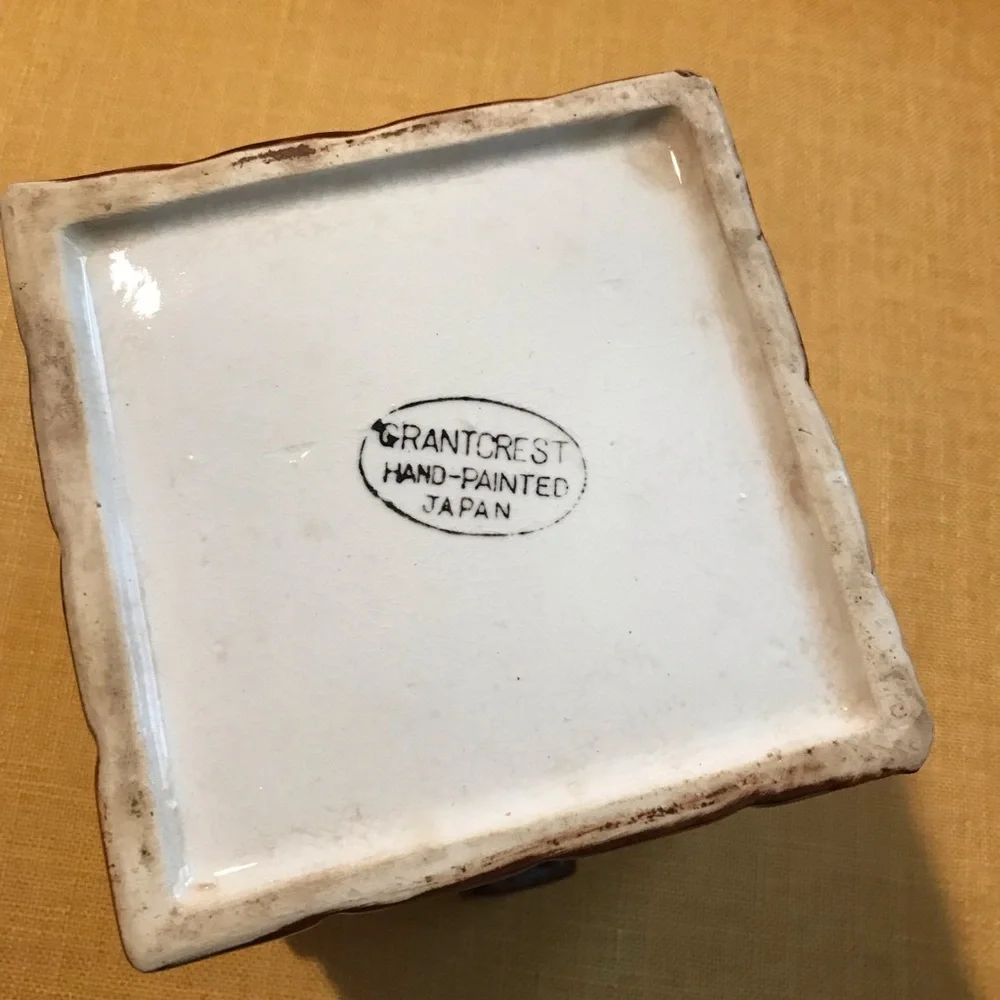 Vintage Grantcrest Japan Bone China Cookie Jar Gingerbread House Biscuit Candy